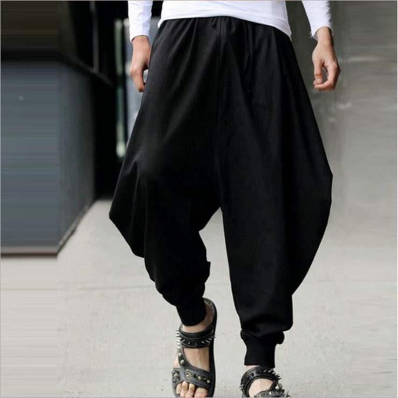 newMen Harem Pants Cotton Linen Loose Baggy Trouser Gypsy P - 图0