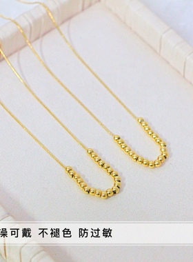 洗澡不用新款钛钢小金珠锁骨链