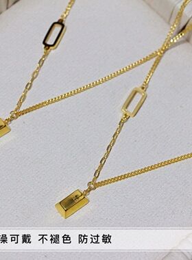 洗澡不用周家同款双面钛钢项链