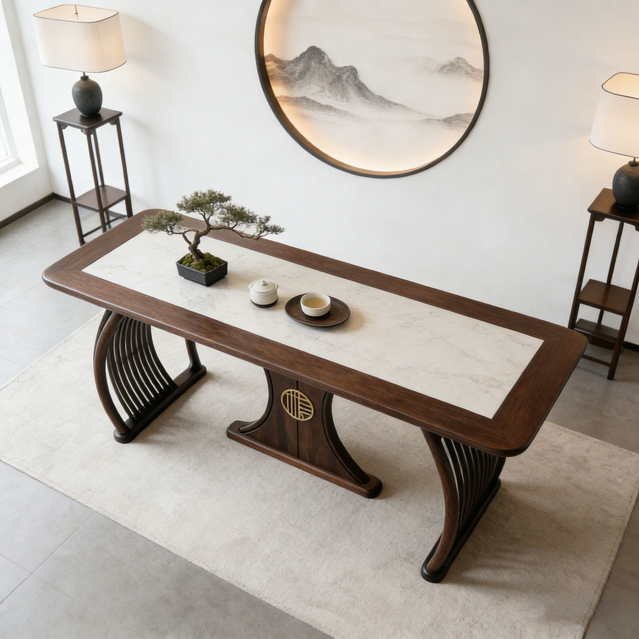 宋式美学2026黑胡桃木茶桌椅家用别墅高端定制设计师同款家具茶台,淘宝优惠券,粉丝福利购,淘宝优惠卷
