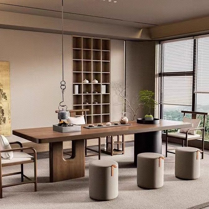 宋式美学设计师同款黑胡桃木茶桌椅高端定制办公室茶室茶楼泡茶桌,淘宝优惠券,粉丝福利购,淘宝优惠卷