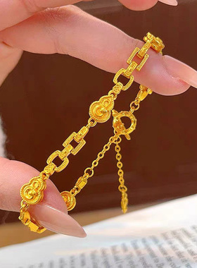 金店同款沙金传承系列链条灵蛇葫芦手链蛇转福禄手串时尚送女友礼
