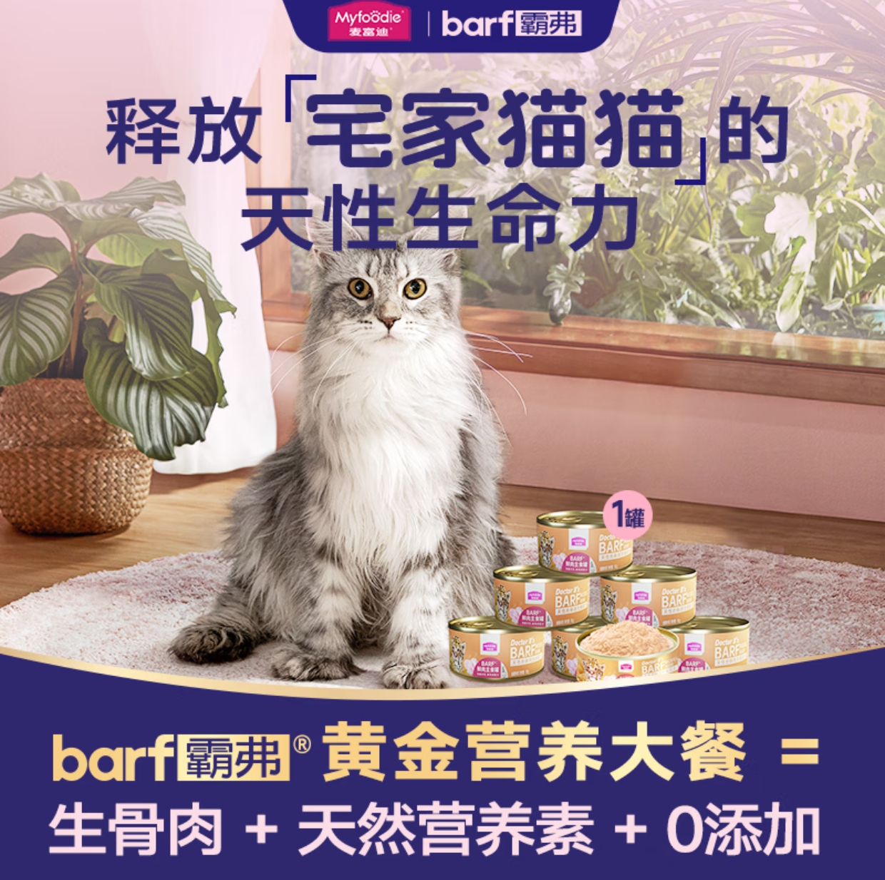 麦富迪 猫罐头主食罐 幼猫专用barf霸弗 鲜鸡肉85g*6罐 - 图0