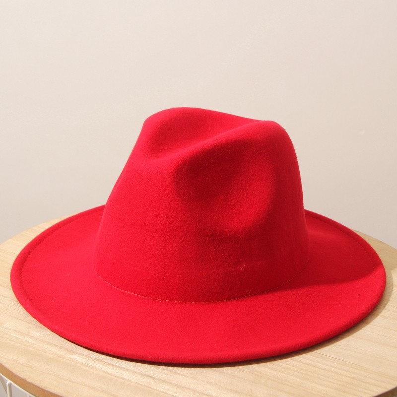 显高级光身礼帽女羊毛呢男士复古大码爵士帽红咖驼黑绅士帽子毡帽,淘宝优惠券,粉丝福利购,淘宝优惠卷