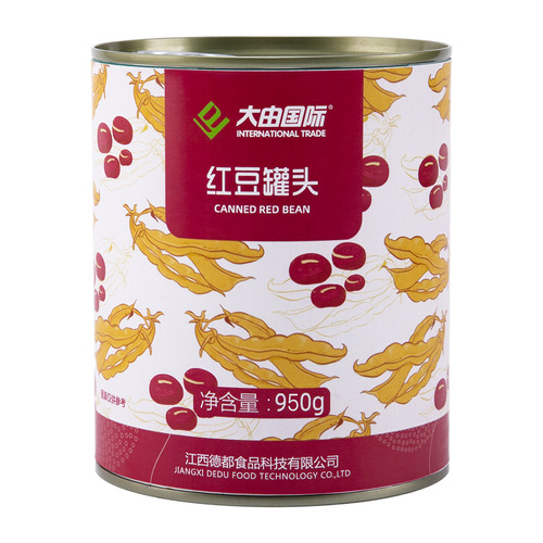 大由国际糖水红豆罐头红豆奶茶专用原材即食橙粒小罐免煮930g罐装 - 图1