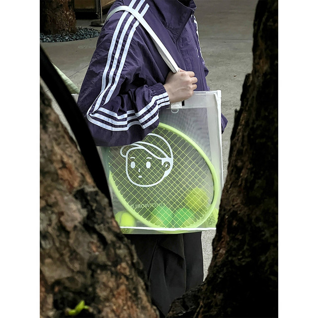 ຕາຫນ່າງ translucent breathable ຖົງກິລາ tote bag shoulder