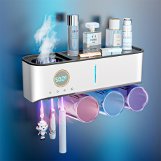 Зубная щетка дезинфицирующее средство 牙刷消毒器杀菌烘干牙刷架子紫外线消毒机免打孔壁挂式牙刷置物架