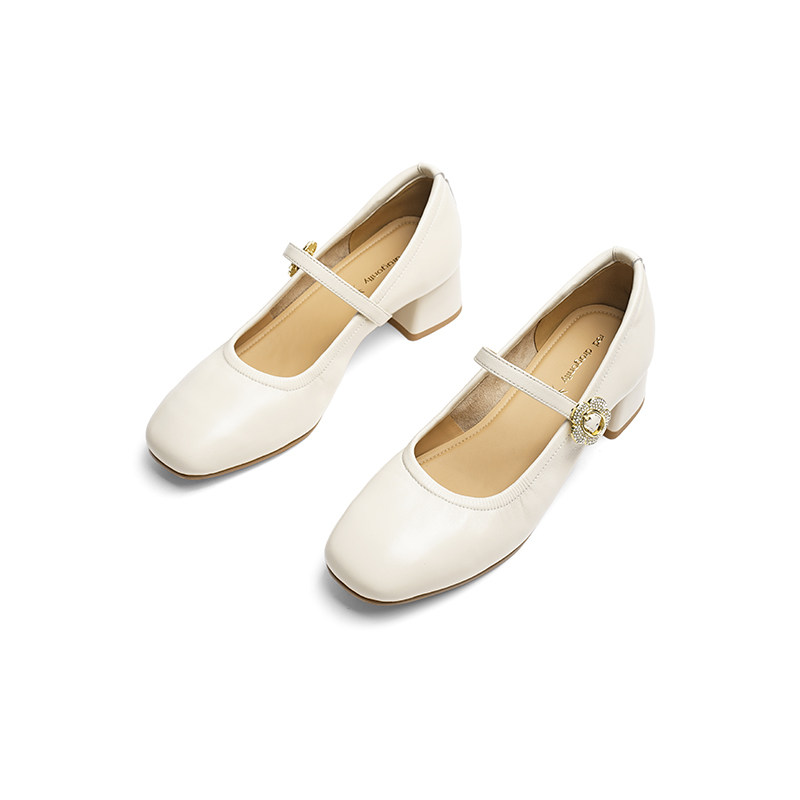 红蜻蜓玛丽珍鞋2025秋季女鞋皮鞋配裙子的鞋子粗跟单鞋羊皮高跟鞋,淘宝优惠券,粉丝福利购,淘宝优惠卷