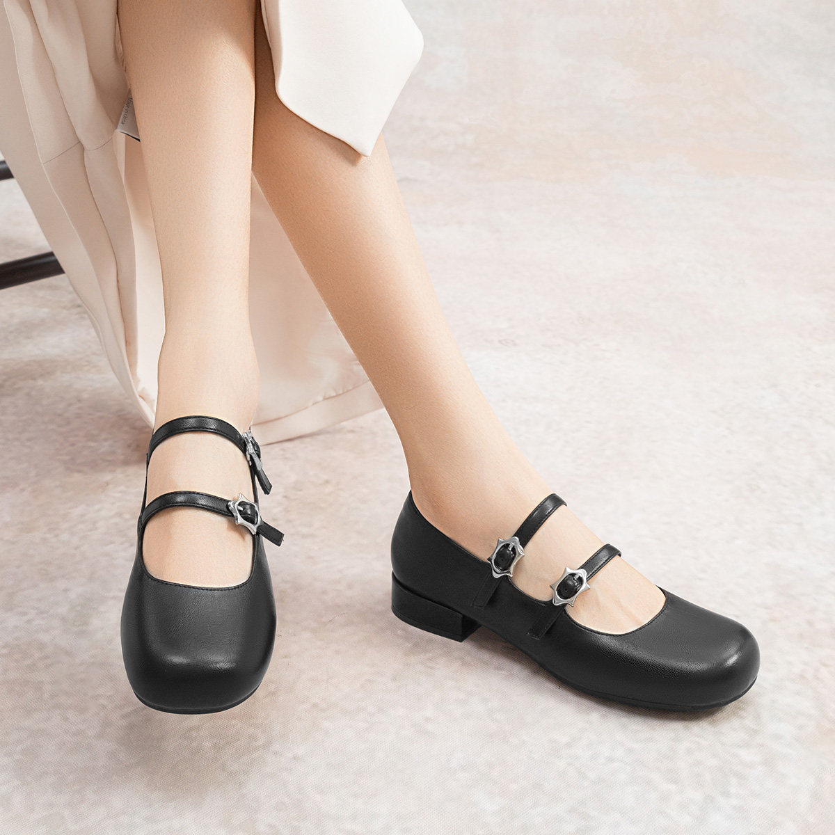 红蜻蜓女鞋单鞋女2025春季新款气质圆头小香风玛丽珍鞋女WTB15157,淘宝优惠券,粉丝福利购,淘宝优惠卷