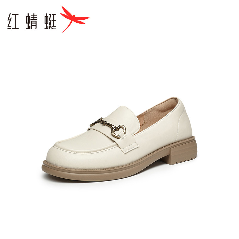 红蜻蜓女鞋休闲乐福鞋女秋季新款英伦复古小皮鞋时尚百搭女单鞋,淘宝优惠券,粉丝福利购,淘宝优惠卷