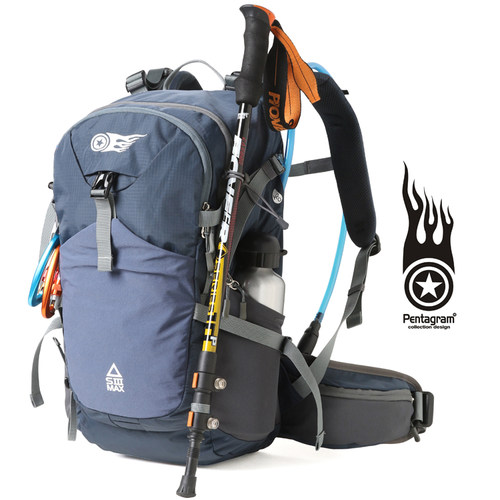 五角星户外耐磨防泼水男女徒步登山旅行双肩背包 - 图2