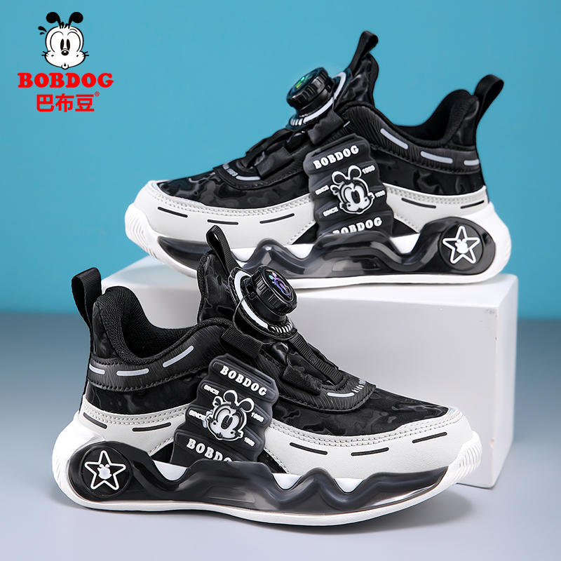 巴布豆男童运动鞋2025秋冬季新款儿童防水皮面男孩保暖二棉跑步鞋 - 图3