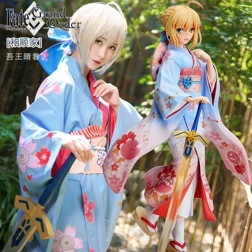 和顺家Fate go Fate grand order吾王cosplay 服Saber晴着cos和服 - 图2