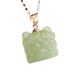 S925 silver inlaid natural Hetian jade pendant lake green lion awakening necklace jade gift girlfriend high-end sense of awakening lion pendant