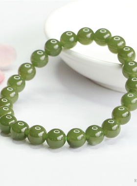 天然和田玉手串晴水玉石手链珠宝首饰晴水渐变女玉石珠宝天然玉石