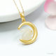 S925 Silver Inlaid Natural Hetian Jade White Jade Pendant Jade Rabbit Moon Necklace Jade Rabbit Rabbit Clavicle Chain Birthday Gift