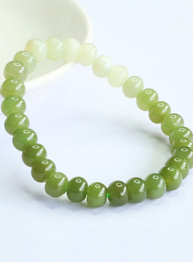 天然和田玉晴水渐变算盘珠手串手链女高级感生日礼物送女友送妈妈