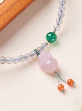 月光石盐源玛瑙貔貅手链串珠女士轻奢高级感文玩佛珠手饰手串批发