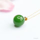 Natural Hetian jade pendant 18k gold inlaid with jasper round beads jade clavicle chain round bead pendant Hetian jade beads