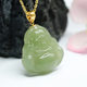 18K gold inlaid natural Hetian jade pendant Qingshui Buddha Jewelry for men and women Hetian jade pendant necklace light luxury