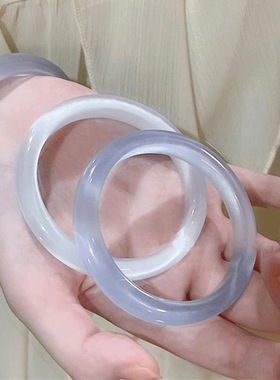 工厂店猫眼石手镯冰蓝粉香槟玻璃高级镯子高冰白抖快直播摆摊