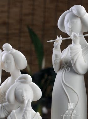 美女人物居家摆件礼品德化白瓷