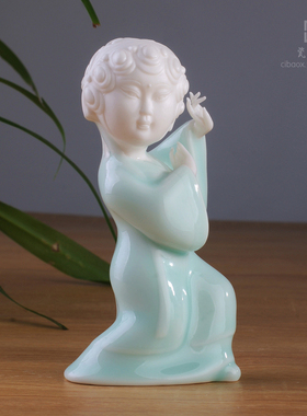 京剧人物古典风工艺品德化陶瓷