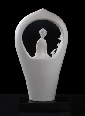 白瓷客厅书房办公室手工雕刻