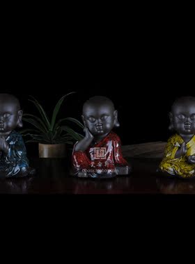 小和尚创意人物酒柜房间装饰品