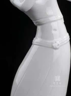 人物美女拉小提琴礼品德化白瓷