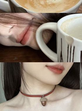 PEMISS原创复古植物橡果锁骨链