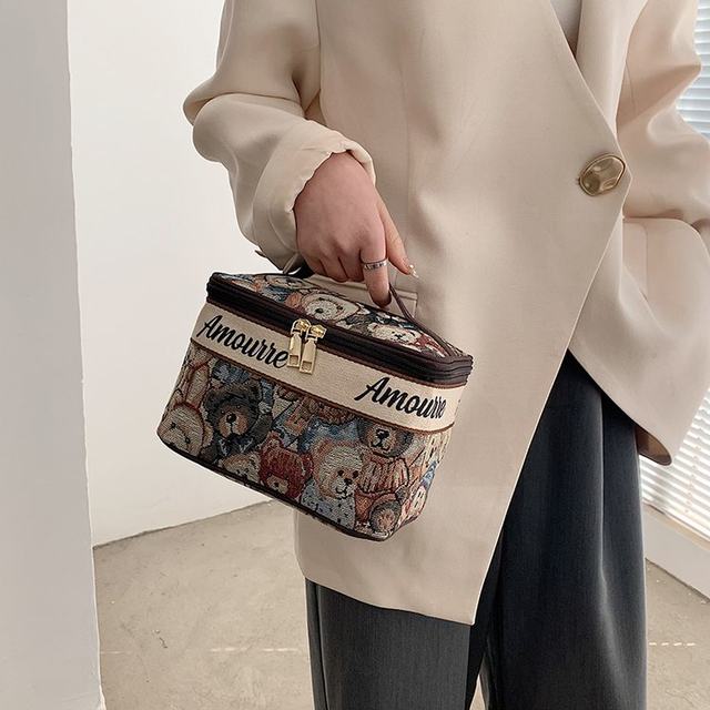 Canvas cosmetic bag handbag cartoon forest style