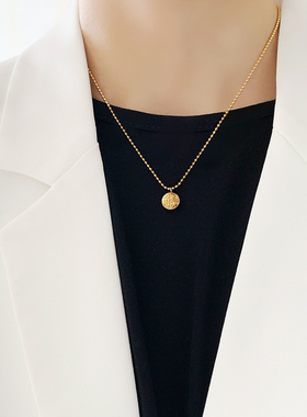 复古喜字福字项链钛钢锁骨链女