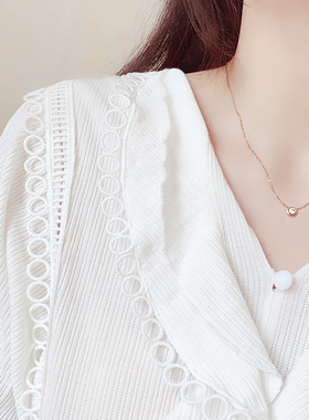 极简风单钻项链钛钢不掉色百搭