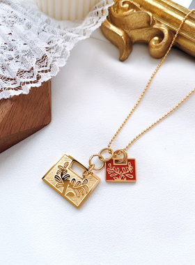 多种戴法可拆国风花开富贵长项链