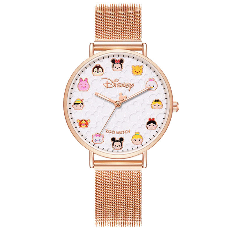 迪士尼米奇松松女学生钢带联名手表 曼雅蒂手表国产腕表