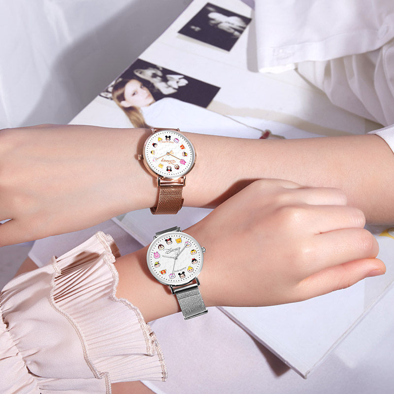 迪士尼米奇松松女学生钢带联名手表 曼雅蒂手表国产腕表