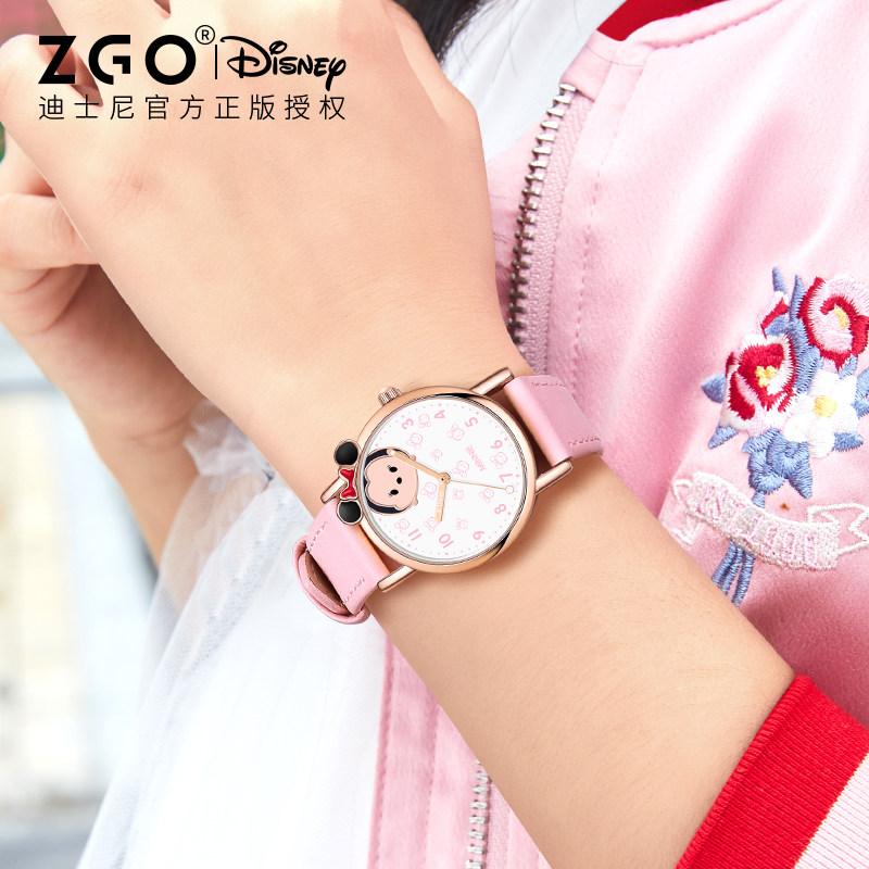 迪士尼米奇女童卡通防水小学生手表 曼雅蒂手表国产腕表