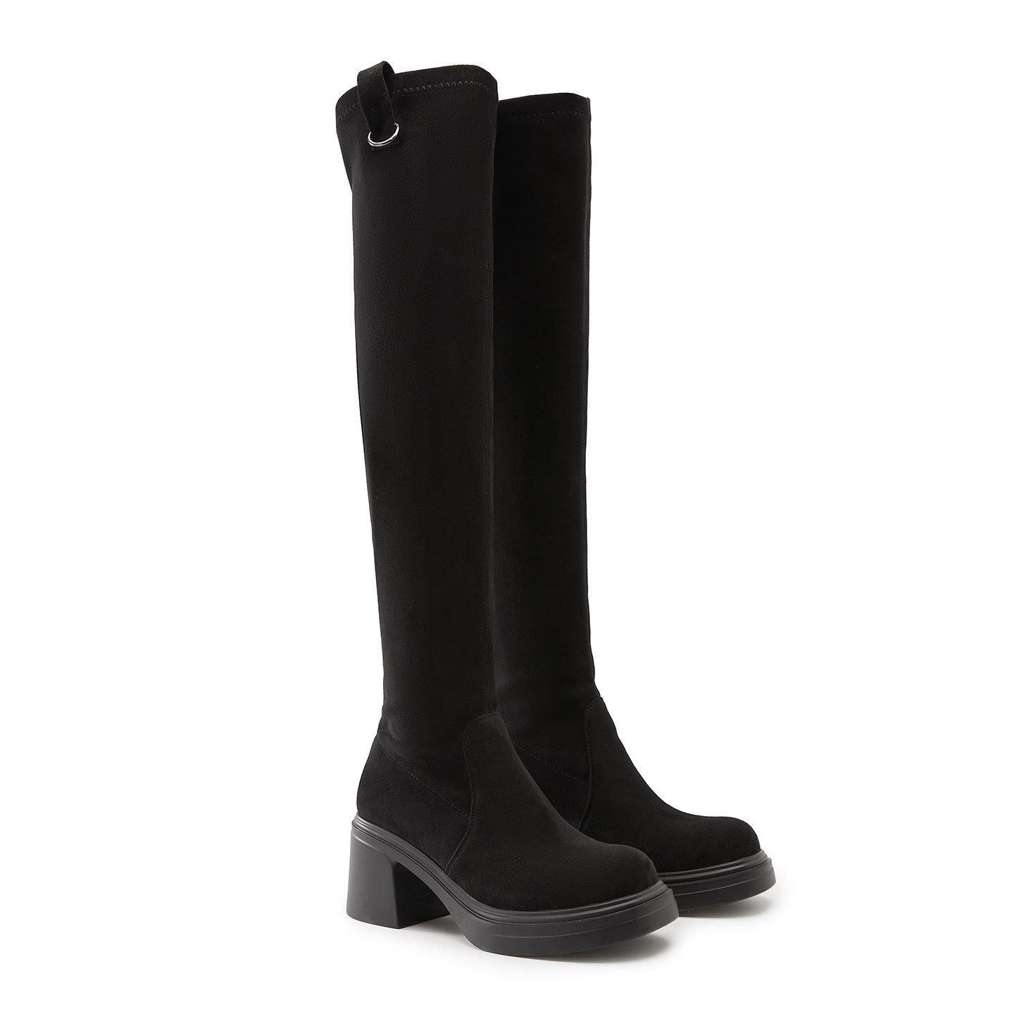 【王小毒】过膝游戏○大长腿7.5cm~厚底显瘦瘦靴女粗跟长筒弹力靴,淘宝优惠券,粉丝福利购,淘宝优惠卷