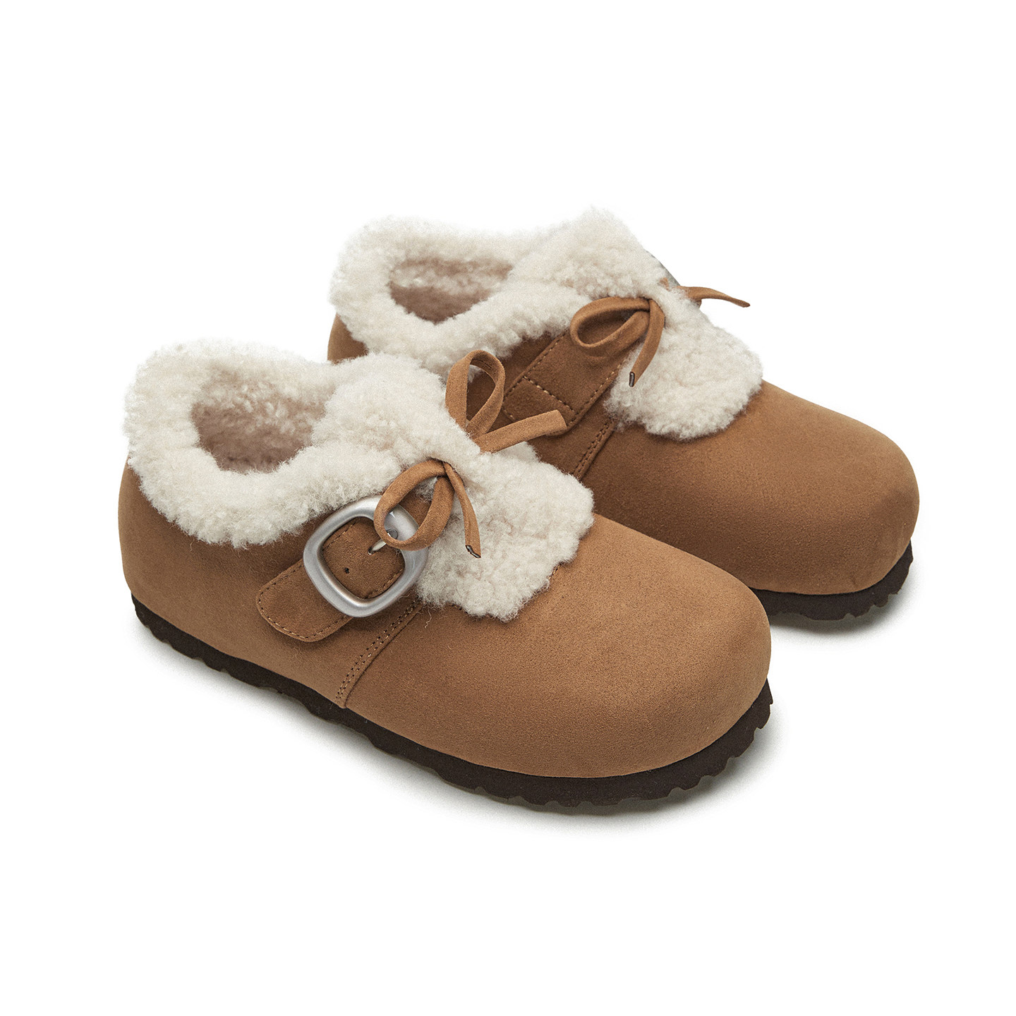 原创【王小毒】温暖时光●3cm内增高勃肯鞋女冬毛毛保暖圆头单鞋,淘宝优惠券,粉丝福利购,淘宝优惠卷