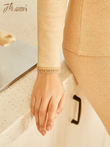 顶瓜瓜保暖内衣女圆领大码秋衣秋裤冬加绒加厚棉毛衫棉毛裤套装