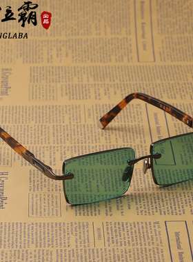 天然水晶石头眼镜绿色个性太阳镜