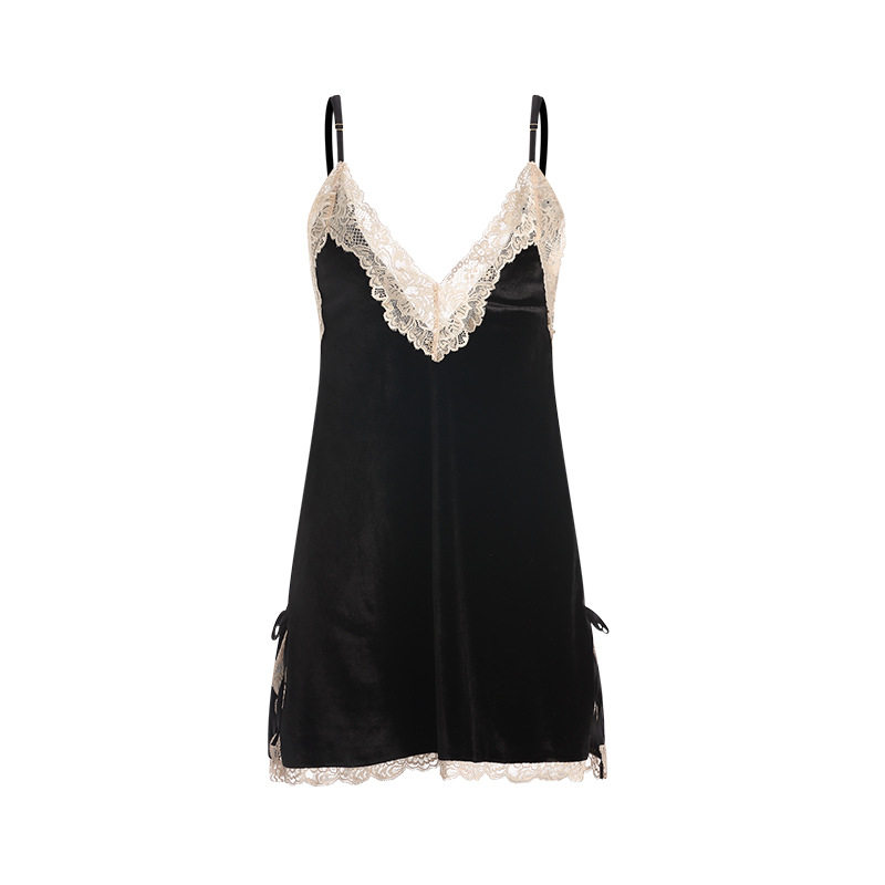 瑰若性感露背诱惑丝绒新娘睡衣女开衩吊带睡裙外袍家居服套装2829,淘宝优惠券,粉丝福利购,淘宝优惠卷