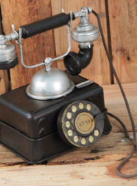 欧式复古电话机模型道具家居装饰
