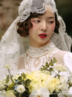 多层珍珠项链写真拍照颈链双层叠戴项圈女士锁骨链子毛衣链子1672