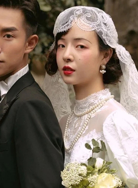 双层珍珠项链新娘颈链多层叠戴配饰品女士锁骨链毛衣链子项圈1672