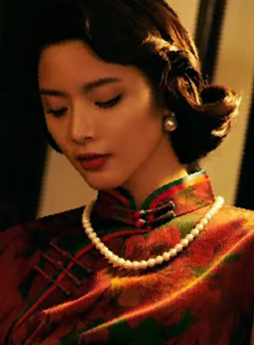 搭配旗袍项链饰品女士夏季大珍珠颈链中长款锁骨链子毛衣链子078