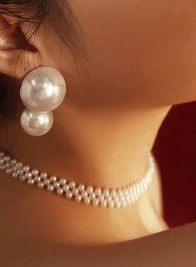 4mm小珍珠项链结婚拍照配饰品颈链子女士毛衣链子choker项圈1438