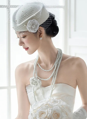 2026年多层珍珠项链法式复古配礼服颈链女士五层锁骨链中长款662