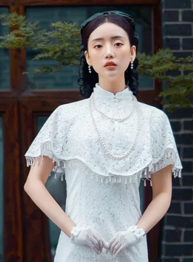 搭配旗袍珍珠项链摄影拍照饰品